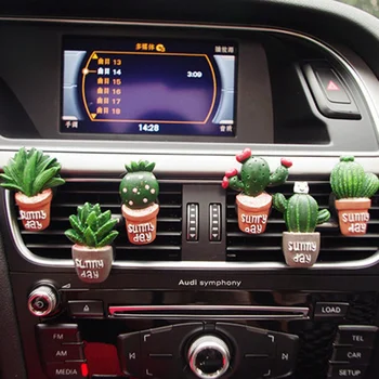 

2019 Car Air Conditioning Vent Perfume Clip Creative Cute Resin Cactus Air Freshener Fragrance Solid Balm Decoration Ornaments