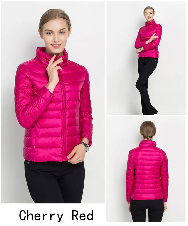2019 New Women White Duck Down Jacket Winter Coat Ultra Light Slim Women Spring Puffer Jacket Portable Windproof Down Coat S-3XL 36