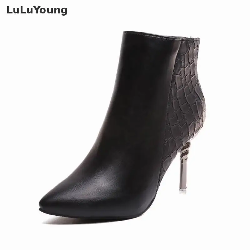 

Point Toe Martin's Boots Women High Heel Ankle Booties