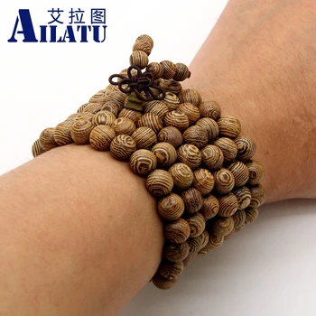 

Ailatu Jewelry Wholesale 10pcs/lot 8x108 Classic Tibetan Rosary For Men and Women Hot Wenge Wood Prayer Mala Beads Bracelets