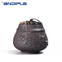 750 мл японский стиль кунг-фу чайный набор контейнеры для чая грубая керамика ржавчины чайник с узором герметичная чайница горшок для хранения винтажный домашний декор