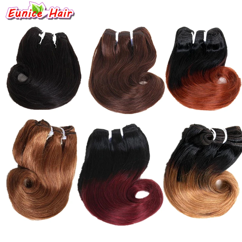

10inch Brazilian Hair Body Wave 4pcs 100g Brazilian Hair Weave Bundles Ombre Color Short Weave Human Curly Hair Extension
