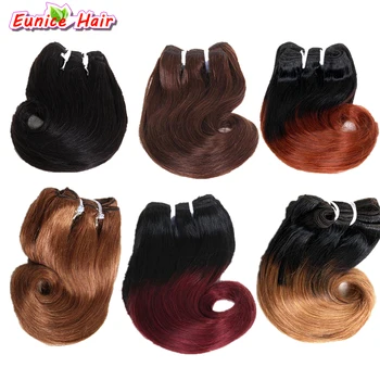 

8inch Brazilian Hair Body Wave 4pcs 100g Brazilian Hair Weave Bundles Ombre Color Short Weave Curly Hair Extension