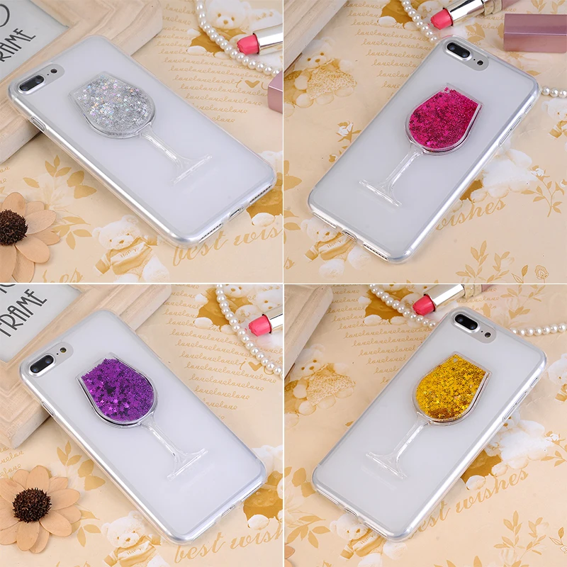 

Glitter Liquid Quicksand Case for Leagoo M8 / M8 Pro Dynamic 3D Lady Red Wine Glass Soft Silicon Back Cover Original Capa Coque