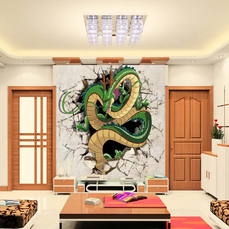 3D дракон фото обои Dragon Ball обои пользовательские японского аниме настенная Обувь для мальчиков Дети Спальня комнаты декор дома украшения