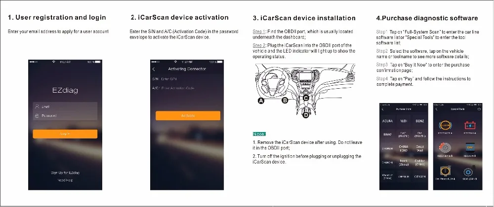 Диагностический инструмент Запуска ICARSCAN X431 IDIAG Vpecker Easydiag m-diag lite для Android/IOS/IPAD и 10 бесплатного программного обеспечения