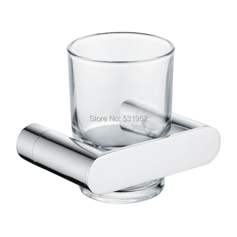 New Design Single Cup Tumbler Holder Stainless Stain Tooth Brush Holder With Cup Wall Mounted Bathroom Accessories