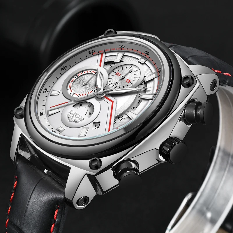 

2019 Relogio Cool Mens Watches LIGE Top Brand Luxury Wristwatch Original Design Square Waterproof Quartz Watch Men Sport Watch