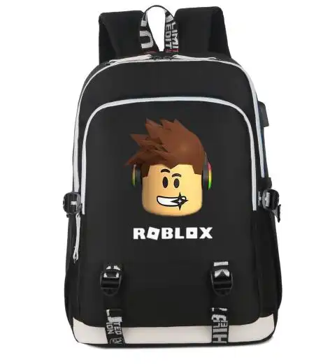 Us 2829 20 Off2018 New Roblox Backpack With Usb Charging Port And Lock Headphone Interface College Student Work Rock Band School Bag Mochila In - 