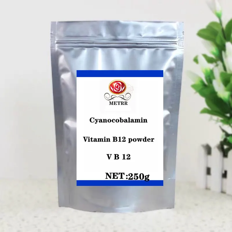 50 г-1000 г высококачественный витамин в12 порошок 1% цианокобаламин В12 витаминный порошок, сертификация ISO - Цвет: 250g