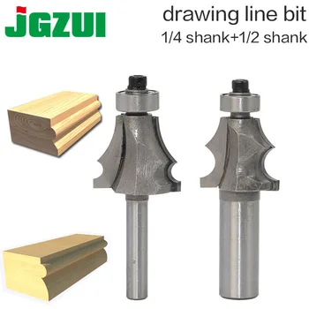 

1pcs 1/2" 1/4" Shank Drawing Line Router Bit for Wood With Bearing Woodworking Tools