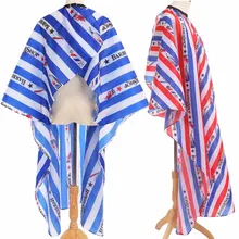 Водонепроницаемый крышка платье фартук парикмахера ткань Pro салон дома стрижка Обёрточная бумага в полоску парикмахерские мыс Парикмахерская Парикмахер