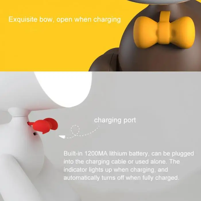 Собака ночник лампа настольная лампа для чтения USB заряжаемая милая собака дети мультфильм ночник лампы QJS магазин