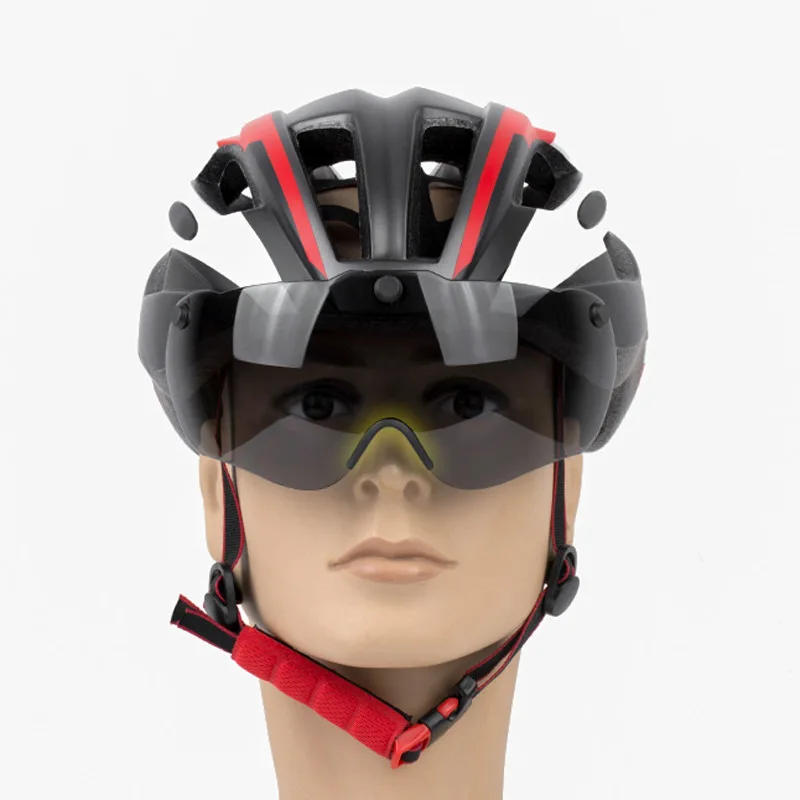 Cycling Helmet With Magnet Adsorption Goggles Men Women Bike Riding Cap Safety Ultralight Magnatic Suct Glasses Bicycle Helmets Cycling Helmet With Magnet Adsorption Goggles Men Women Bike Riding Cap Safety Ultralight Magnatic Suct Glasses Bicycle Helmets
