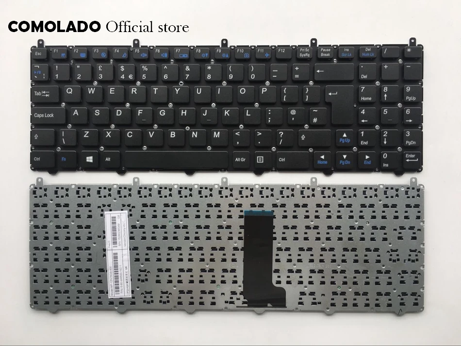 UK keyboard For Clevo W650SR W650 W655 W650SJ W6500 Black Without Frame keyboard UK Layout