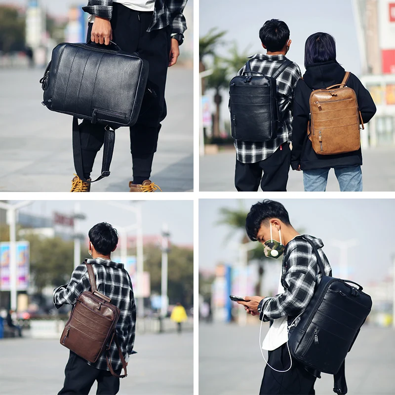Новая Мужская модная повседневная сумка для мужчин и женщин, водонепроницаемый рюкзак для путешествий, Качественные рюкзаки из искусственной кожи, сумка для ноутбука и компьютера