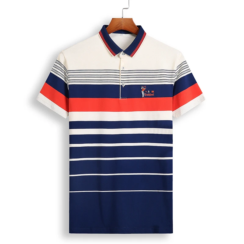

England Style Mens US Polo Shirt 2019 Summer New Golf Play Embroidery Striped Short Sleeve Cotton Man Polos Shirt C2238