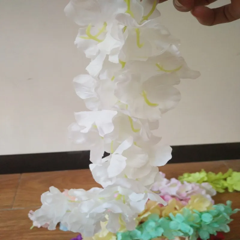 Upscale Artificial Silk Wisteria Flowers For DIY Wedding Arch Square Rattan Simulation Flowers Home Wall Hanging Decor Upscale Artificial Silk Wisteria Flowers For DIY Wedding Arch Square Rattan Simulation Flowers Home Wall Hanging Decor