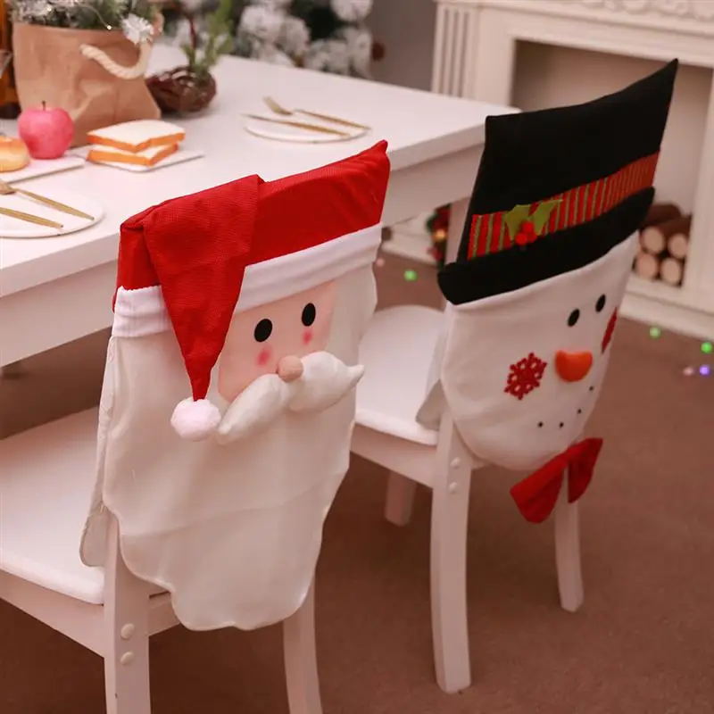 

New Christmas Chair Cover Decorative Chair Back Cover Chair Slipcover For Party Decor