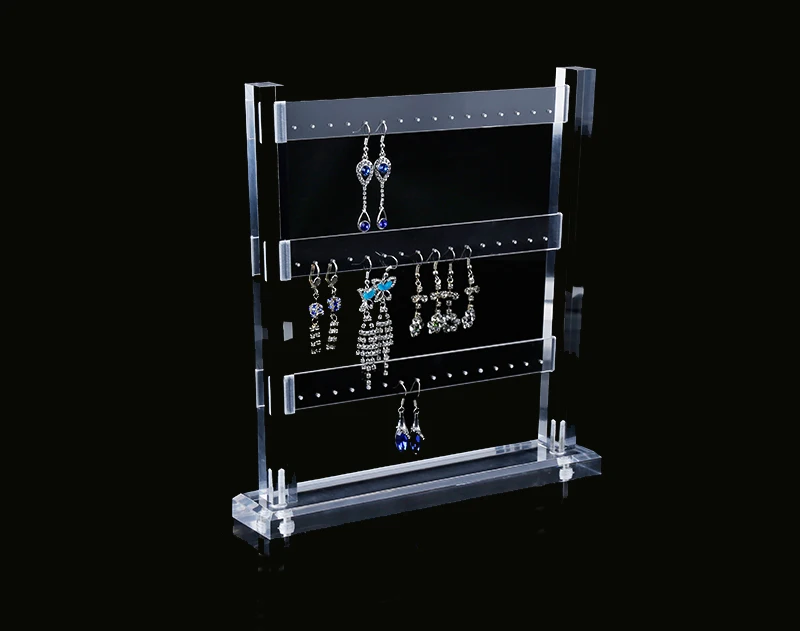 

Transparent Acrylic Earring Holder Organizer Hanger Display Stand With 48 Holes Detachable