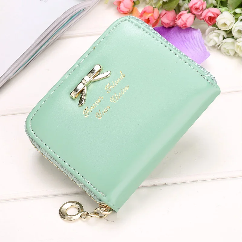 

Women's Cute Designer Wallets Female New High Quality Short Coin Purse 2019 Hot Ladies Fashion Bowtie Mini Card Holder Clutch