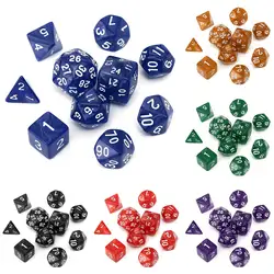 Оптовая продажа 10 шт./лот Dice набор D4, D6, D8, D10, D12, D20, D24, D30 разные цвета игральные кубики