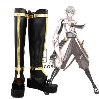 

Popular Game Touken Ranbu Online Black Tsurumarukuninaga Shoes Cosplay Party Boots Custom Made