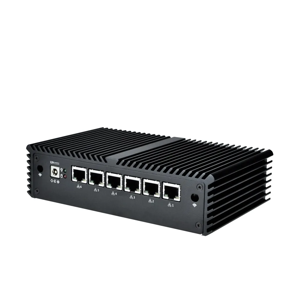 QOTOM Q510G6 Q515G6 промышленный ПК шлюз брандмауэр маршрутизатор для pfSense Celeron 3855U/3865U AES-NI, 6 гигабитных NIC