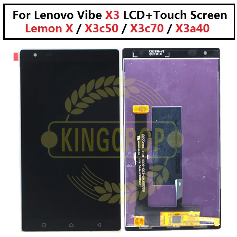 Для Lenovo Vibe X3 ЖК-дисплей сенсорный экран дигитайзер в сборе X3c50 X3c70 для с рамкой