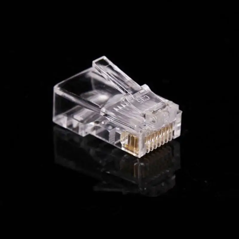 

NEW HOT SALES Clear Modular Plug Network Connector Gold Shielded Accessories 100pcs RJ45 8P8C