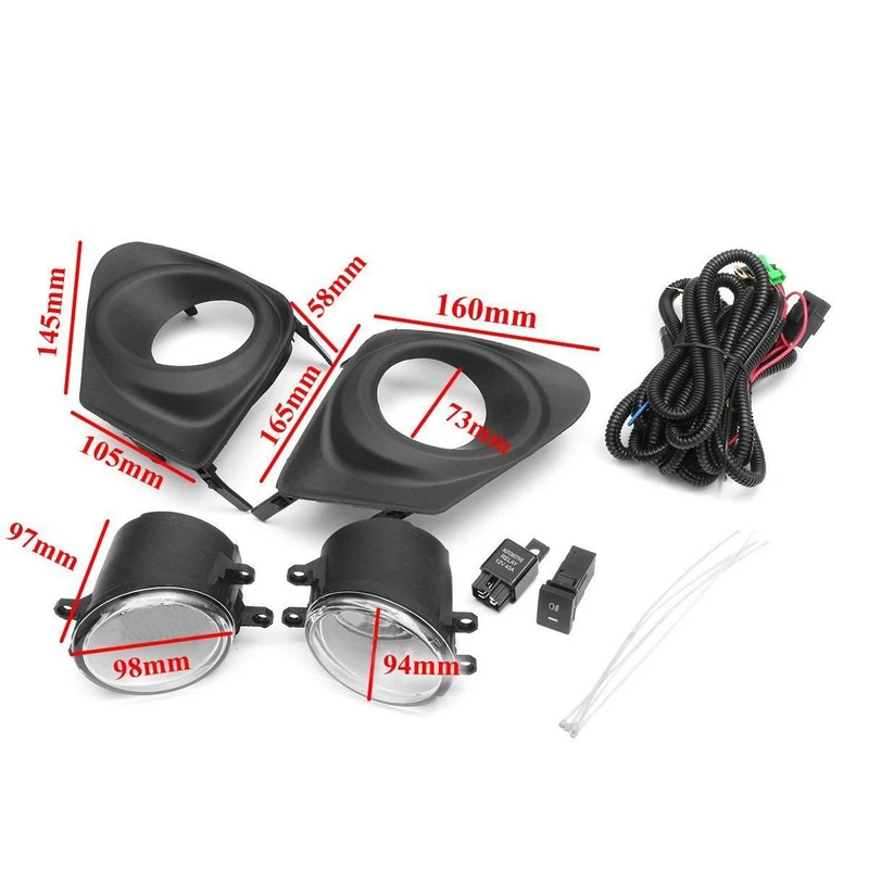2pcs/set  Front Bumper Fog Light Lamp H11 Bulb Switch Kit For  Corolla 11-13