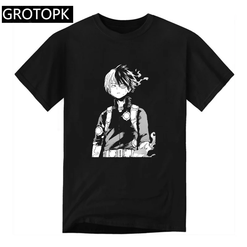 

2019 Todoroki Sh To Hero Academia T Shirt Summer Men TShirt Harajuku Streetwear Mens Clothes Anime Short Sleeve Cotton Shirt