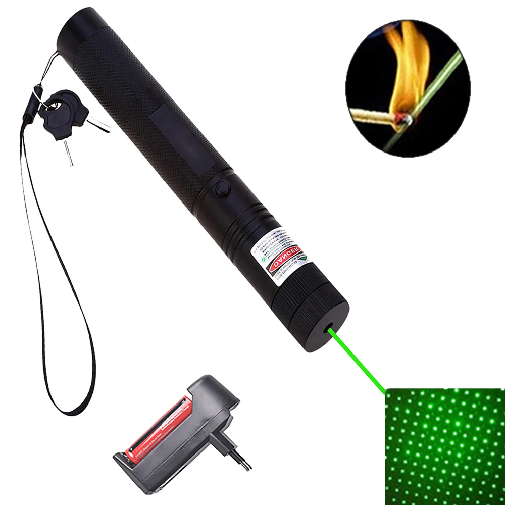 عدسة رؤية بالليزر الأخضر عالية الطاقة الصيد الأخضر نقطة مؤشر ليزر التكتيكية 532nm 5 mW الليزر 303 مؤشر الليزر القلم رئيس حرق مباراة