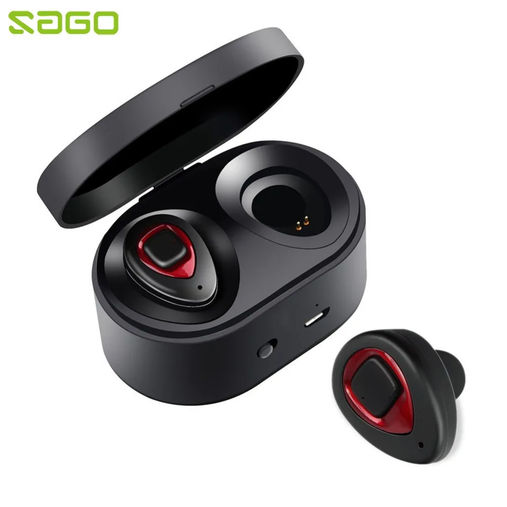 

Sago K5S TWS Bluetooth 4.1 Earphones Dual Mini True Wireless Earbuds Stereo Sound Headset Handsfree with Mic for Mobile Phones