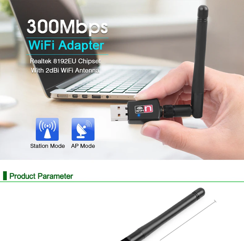 Беспроводной WiFi адаптер 300 Мбит/с 2dbi USB Wifi антенна мини Сетевая LAN Карта 802,11 b/g/n 2,4G Adaptador Wifi приемник