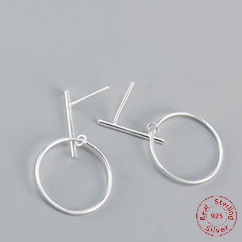 

Simple Style Round Earrings for Women Bijoux 925 Sterling Silver Needle Luxury New Fashion Silver Jewelry Fine Gift