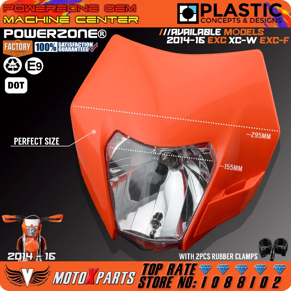 Фара PowerZone для мотоцикла кроссового велосипеда оранжевая фара KTM SX EXC XCF SXF SMR 2015