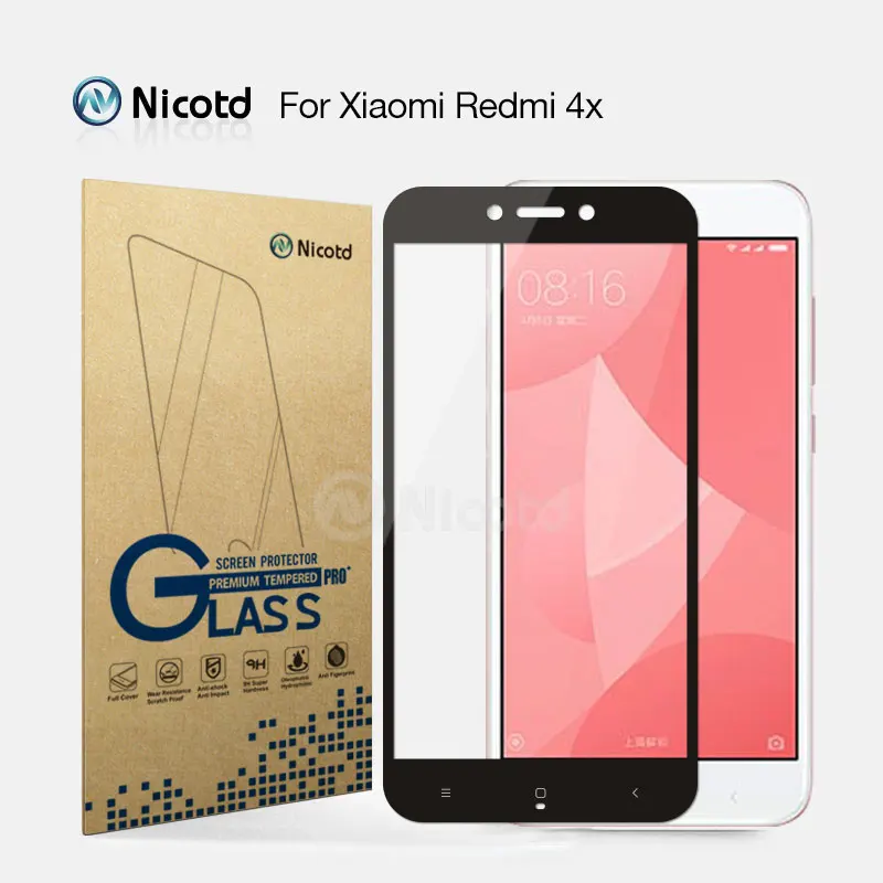 Полноцветное закаленное стекло Nicotd для мобильного телефона Xiaomi Redmi 4X 5 0 &quotЗащита