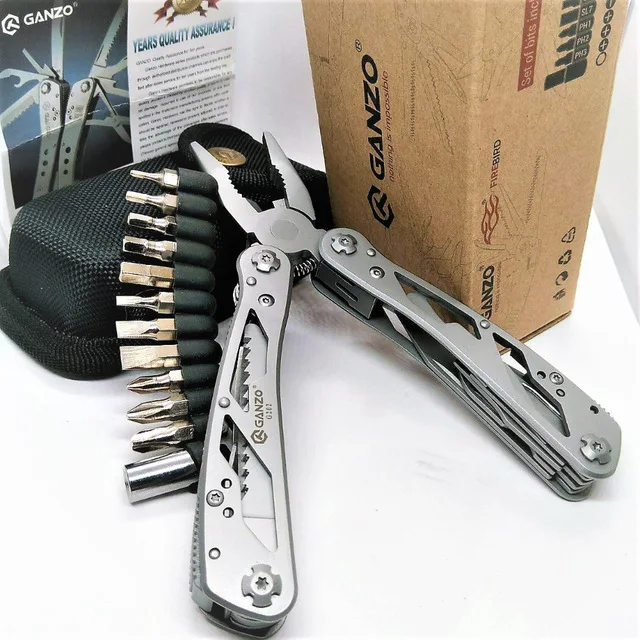 Ganzo 26 in 1 Stainless long nose EDC G202 Folding multi plier tool portable knife hand tools sets folding tools