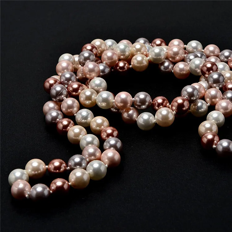 

JIUDUO Necklaces 7-8mm High Quality Colorful Freshwater Pearl Jewelry Genuine Real Pearl Long Sweater Chain Necklace For Women