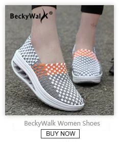 BeckyWalk/женская летняя обувь; тканые босоножки с петлей на пятке; босоножки на танкетке с открытым носком; женские босоножки без застежки; femme; коллекция года; WSH2909