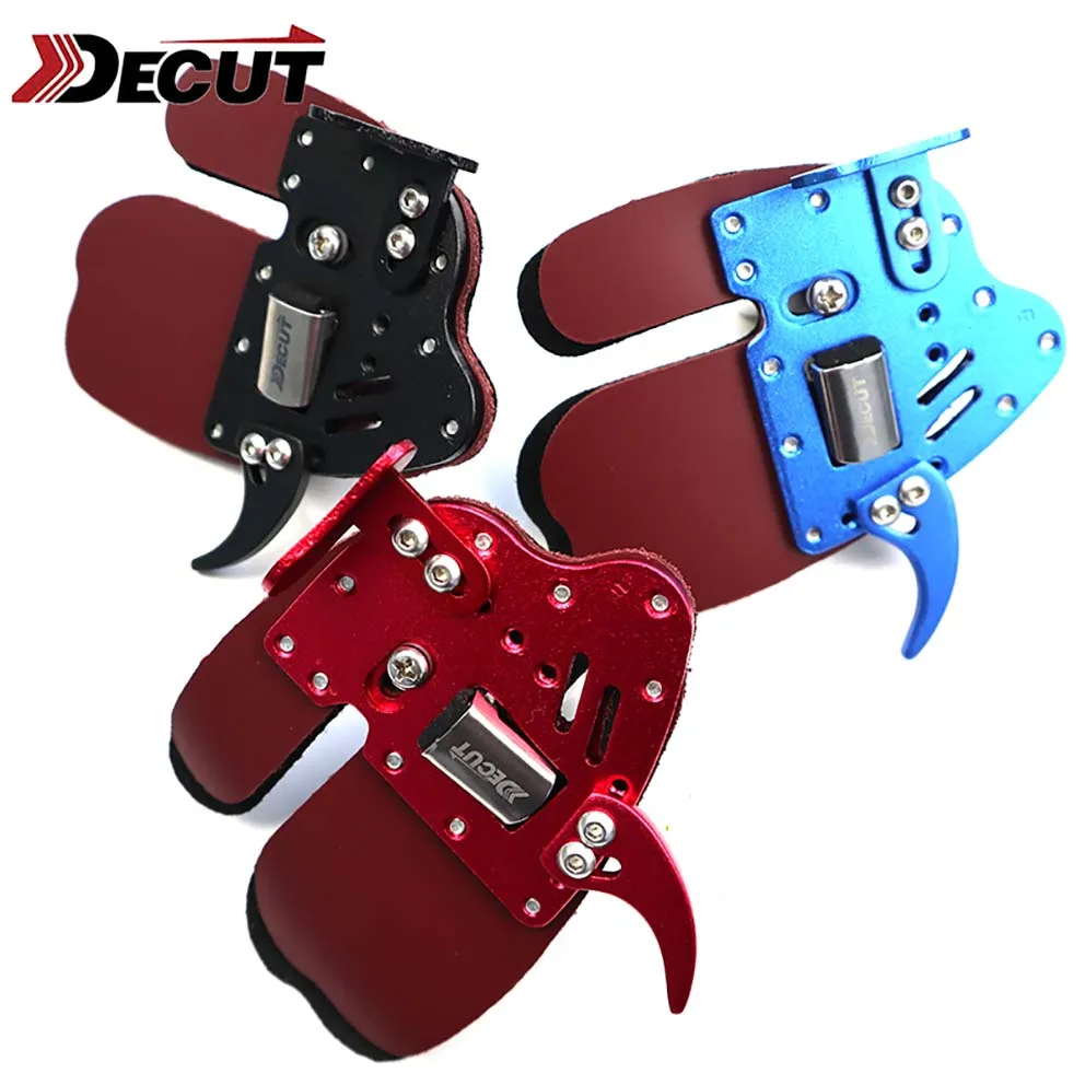 Billige DECUT Bogenschießen Finger Tab HOCKII Links und Rechts Hand Bogenschießen Finger Schutz Schutz Pad Handschuh Tab für Bogen Finger Protector