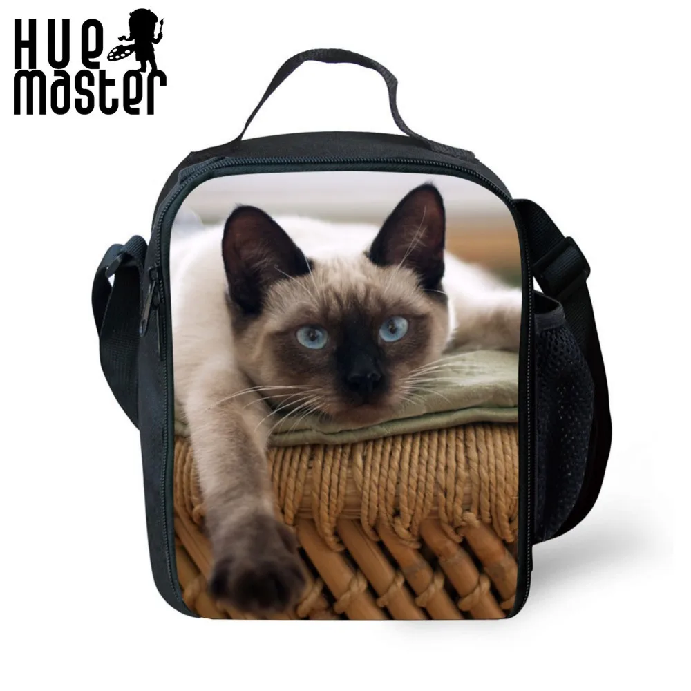 Hue Master тепловой мешок ободок с ушками кошки, тигра принт сумки для обедов детей изотермическая походная Еда Коробки для обедов офиса школы