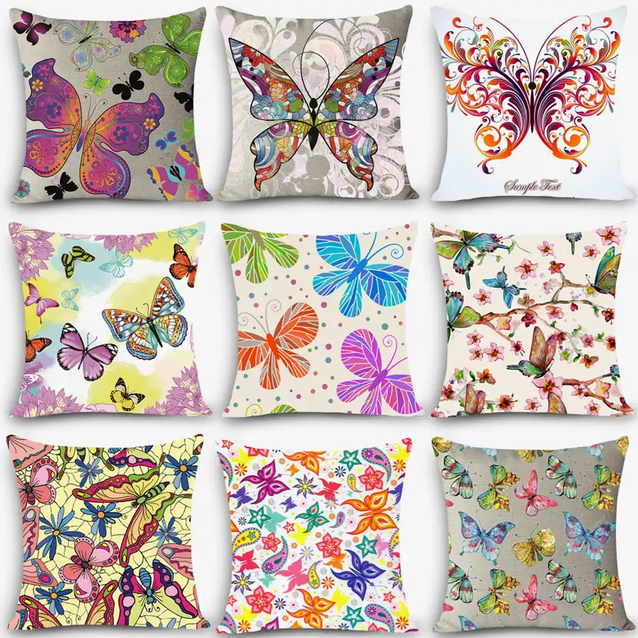 New Cheap Cushions Colorful Butterfly Print Home Decorative