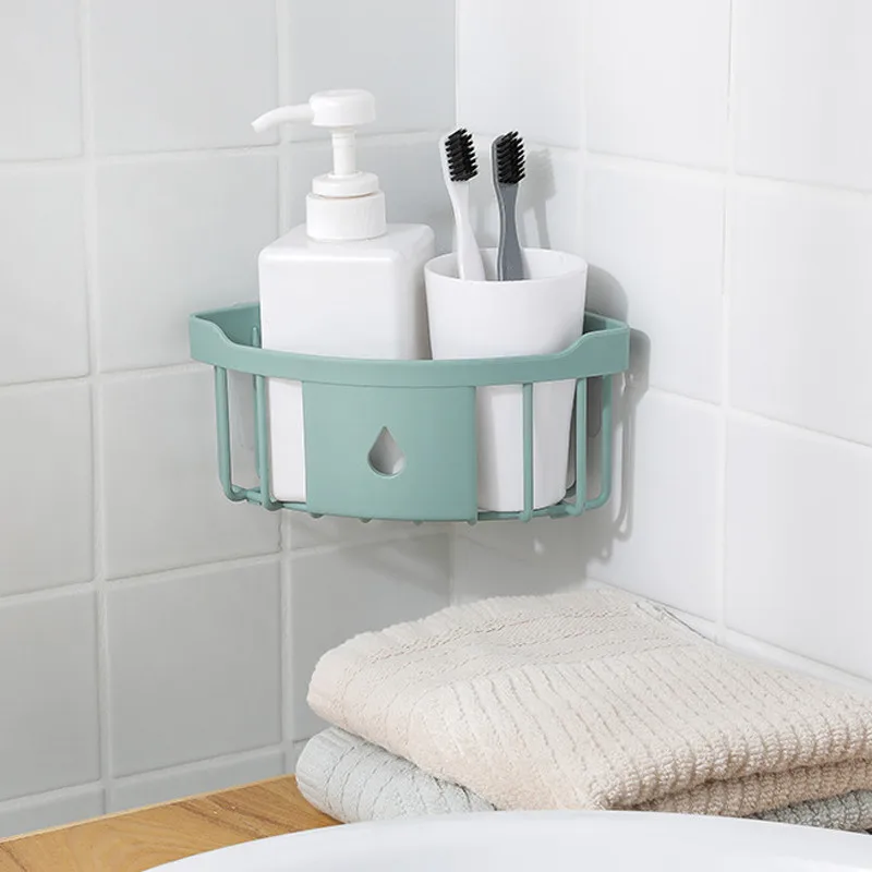 

ZOLLOR hold Storage shelves Tripod Racks Corner Shower Shelf Bathroom Kitchen Storage Toiletry Organizer Shampoo Shower Holder