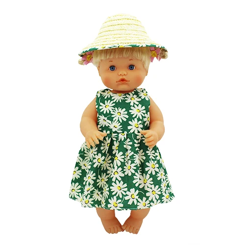 Красочное платье + соломенная шляпа одежда подходит для кукол Nenuco y su Hermanita 42 см