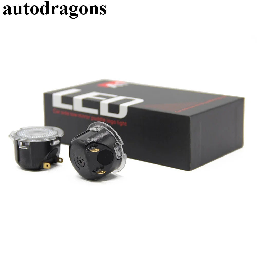 Autodragons 2 шт. автомобильная сторона два зеркала лужа логотип светодиодный свет для