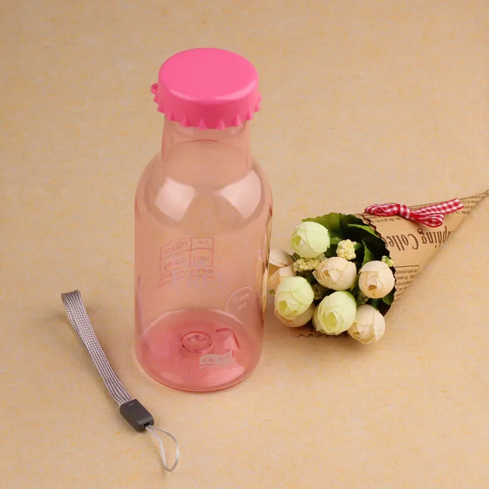 1 шт портативная герметичная Спортивная бутылка для воды 350 мл прозрачная бутылка для воды Хрустальная бутылка для воды - Цвет: Pink
