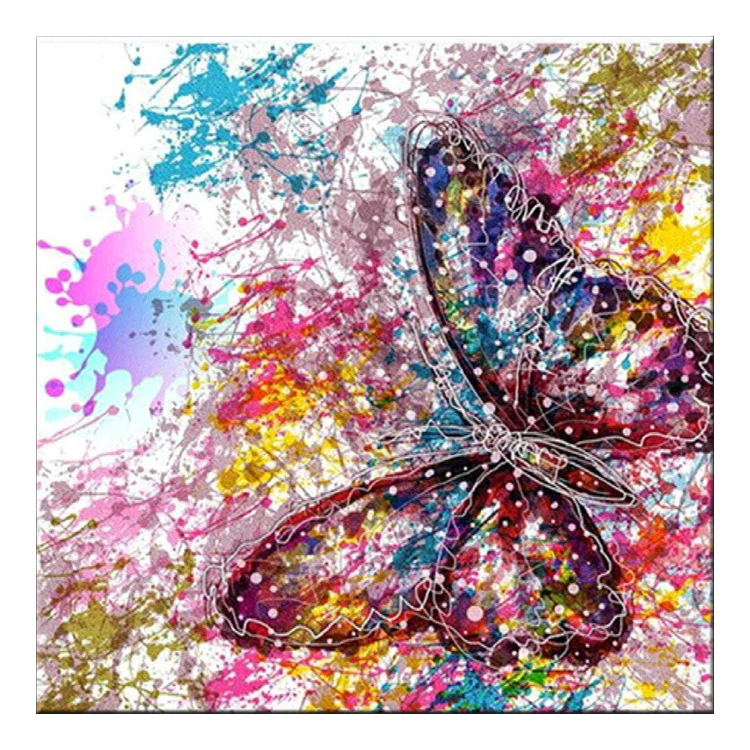 

Full drilling Diamond Embroidery Butterfly Landscape Abstract Color Round drill Cross Stitch diamond painting Home Decor gift