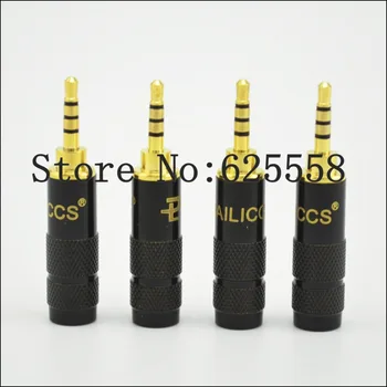 

10PCS/lot piliccs 2.5mm 3pole stereo Male Plug Gold Plated Stereo Audio Jack for headphone plug